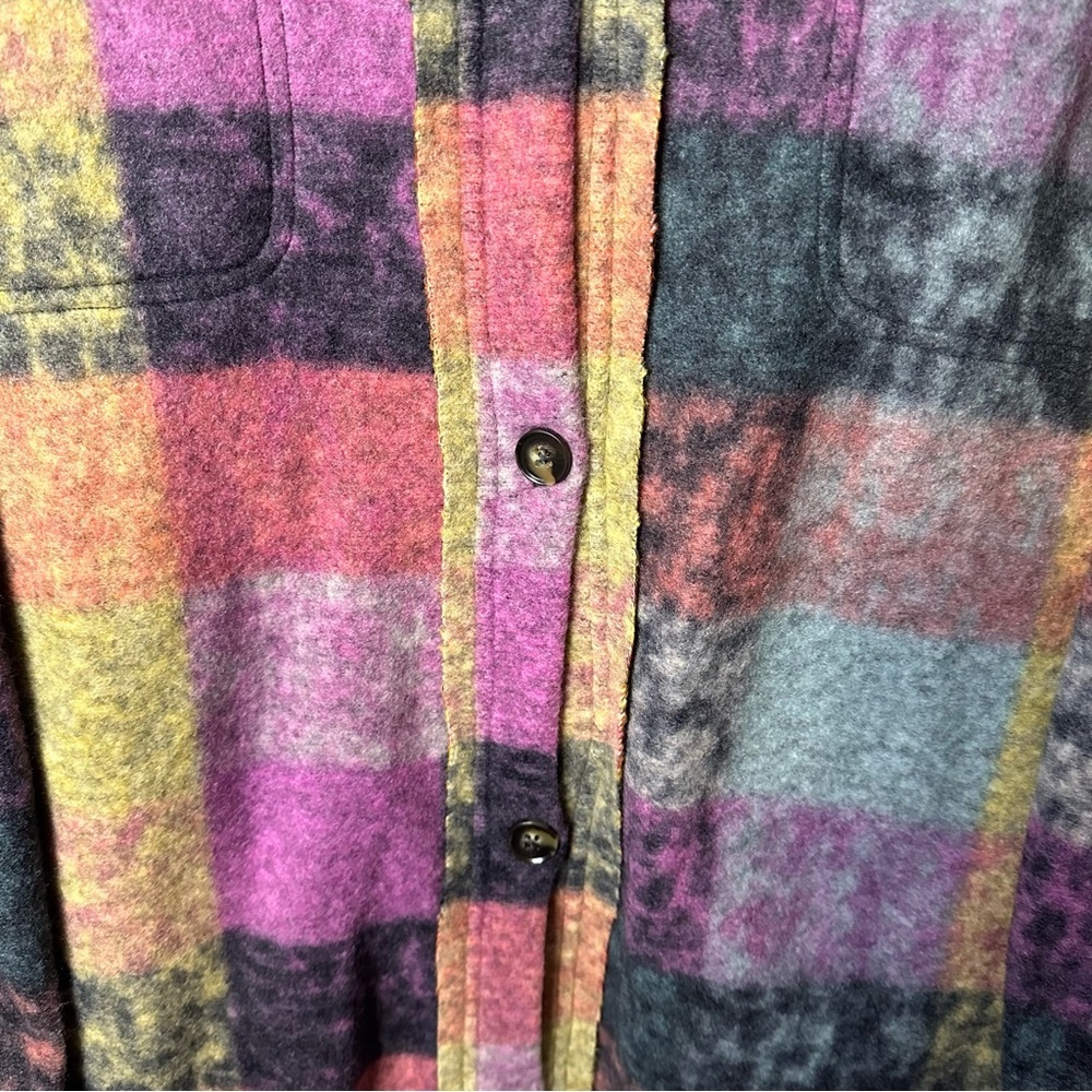 **Nwt** Bibi Oversized Button-Up Multi-Color Plai… - image 5